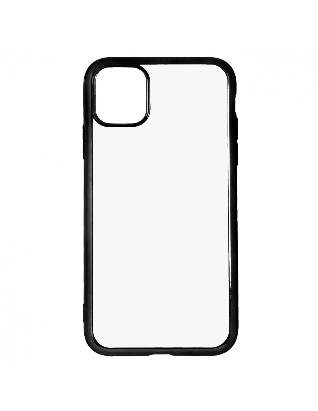 Funda Carcasa silicona Borde color Negro metalizado Iphone 11