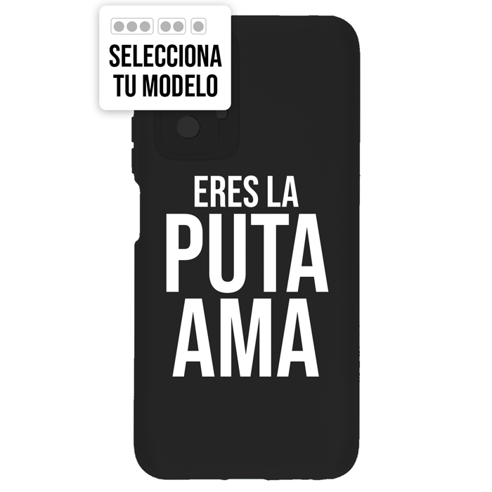 carcasas con mensajes canallas haters fondo negro puta ama